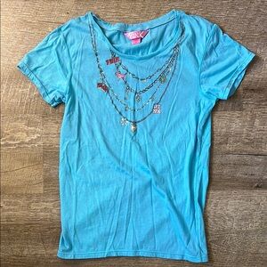 Y2K Victoria’s Secret PINK Blue T-Shirt Size Medium